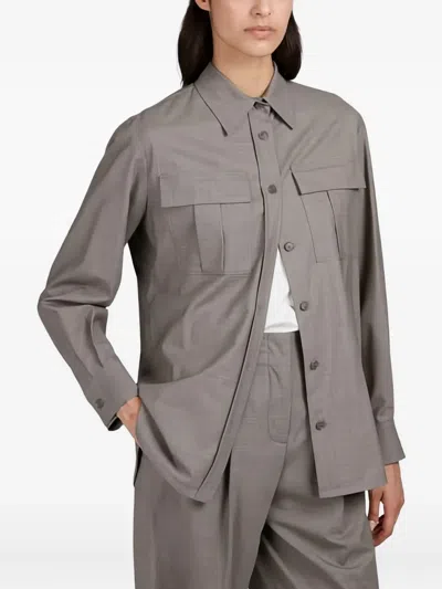 Paul & Shark Flap-pocket Wool Overshirt In Gray