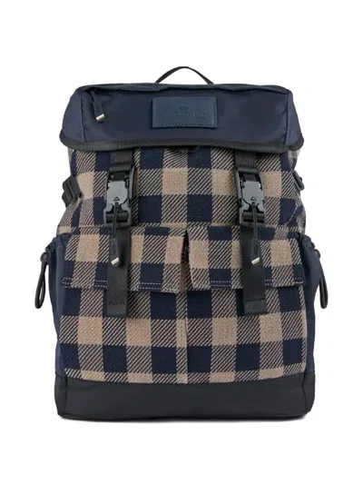 Paul & Shark Check-pattern Backpack In Blue