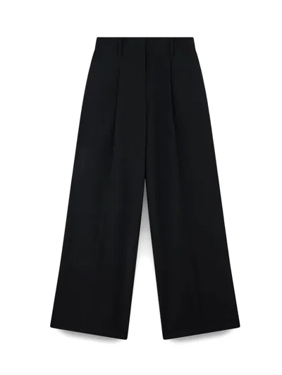 Paul & Shark Wool Stretch Wide Leg Trousers In Black