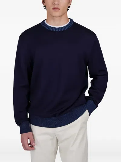 Paul & Shark Soft Cool Touch Wool Crewneck Sweater In Burgundy