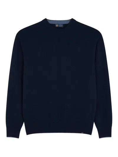 Paul & Shark Shark Tag Wool Cashmere Crewneck In Black