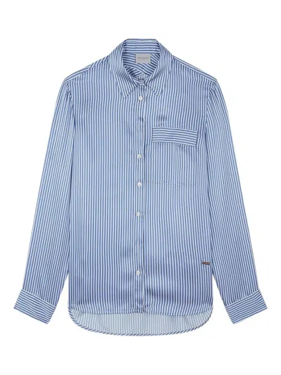 Paul & Shark Silk-blend Striped Shirt In Gold