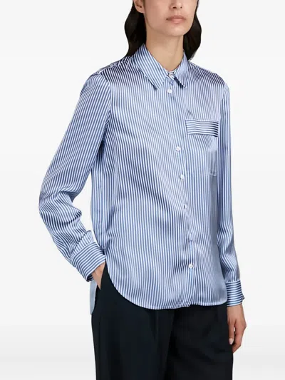 Paul & Shark Silk-blend Striped Shirt In Gold
