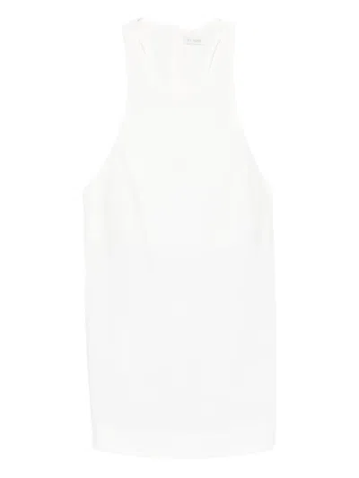 St Agni Open-back Cotton-blend Poplin Tank In White