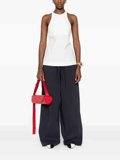 St Agni Open-back Cotton-blend Poplin Tank In White