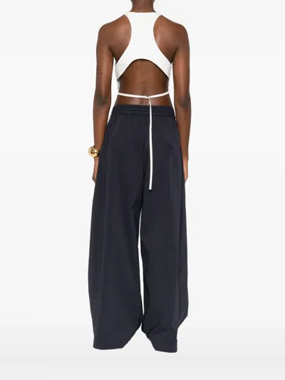 St Agni Open-back Cotton-blend Poplin Tank In White