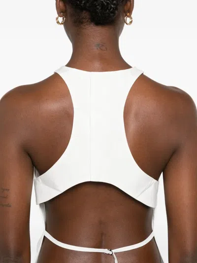 St Agni Open-back Cotton-blend Poplin Tank In White