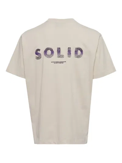 Solid Homme Logo-print T-shirt In Neutral