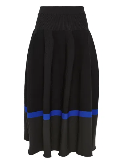 Cfcl Fcl Womens Black Multi Pottery Striped Knitted Midi Skirt In Black