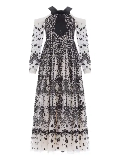 Needle & Thread Off-the-shoulder Adeline Maxi Dress In Black