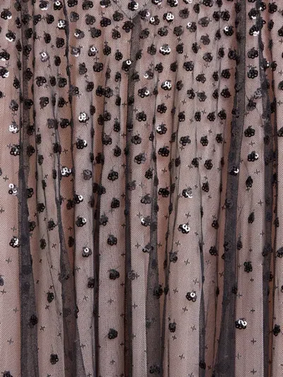 Needle & Thread Sequin Cascade Round Neck Gown In Gray