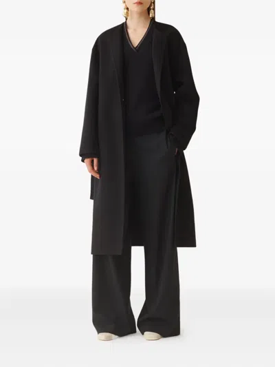 Fabiana Filippi Regular Fit Black Trousers In Black
