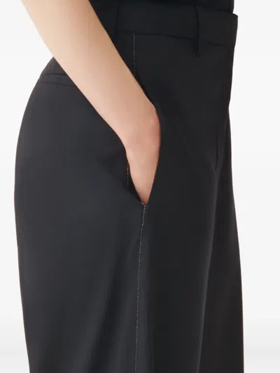 Fabiana Filippi Regular Fit Black Trousers In Black