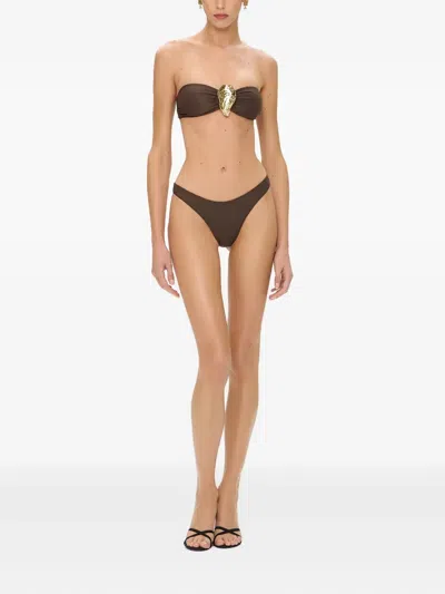 Korobeynikov Shell-embellishment Bikini In Brown