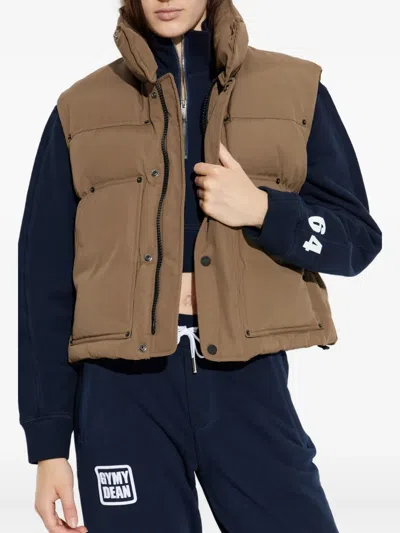 Dsquared2 Press-stud Quilted Gilet In Brown