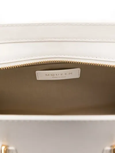 Alexander Mcqueen Large Leather Birdee Top-handle Bag In White