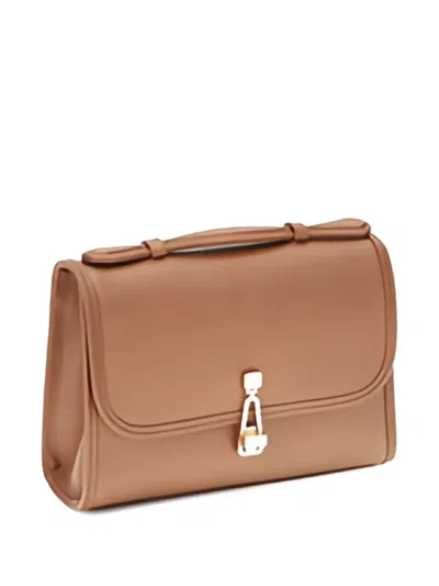 Gabriela Hearst Small Leonora Top-handle Clasp Bag In Brown