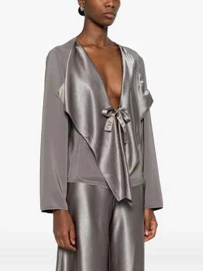 Stephan Janson Satin Jacket In Gray
