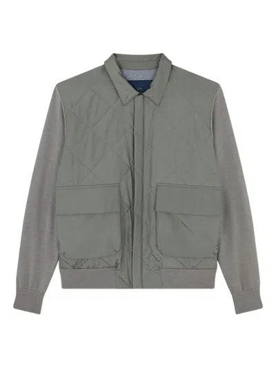 Paul & Shark Diamond-quilted Jacket In Green