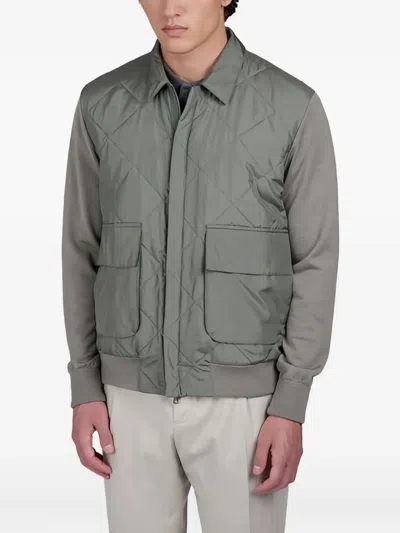 Paul & Shark Diamond-quilted Jacket In Green