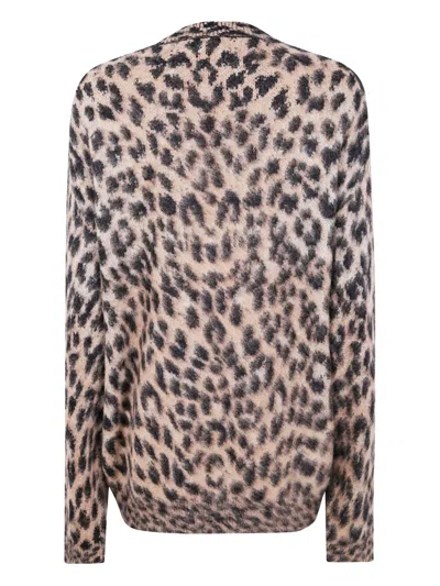 Laneus Leopard-print Button-up Cardigan In Neutral