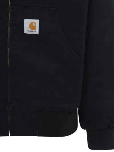 Carhartt Hooded Cotton Jacket In Blue