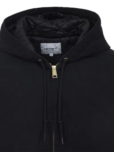 Carhartt Hooded Cotton Jacket In Blue
