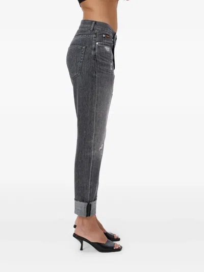 No44 Crossover Distressed Jeans In Black