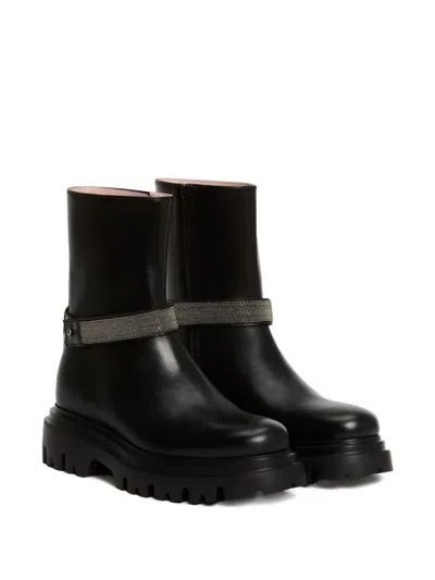 Fabiana Filippi Chain-embellished Boots In Black