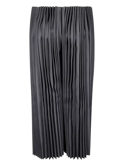Comme Des Garçons Cropped Pleated Trousers With Structured Silhouette In Black