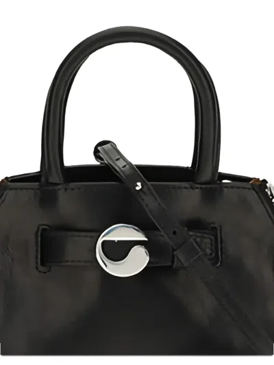 Coperni Structured Shoulder Bag Circular Clasp In Black