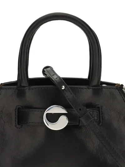 Coperni Structured Shoulder Bag Circular Clasp In Black