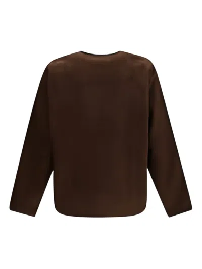 Gr10k Brushed Plain Wool Long Sleeve In Brown