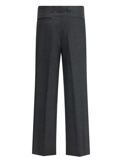 Vivienne Westwood Gray Fleece Wool Casual Pants In Black