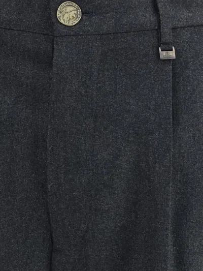 Vivienne Westwood Gray Fleece Wool Casual Pants In Black