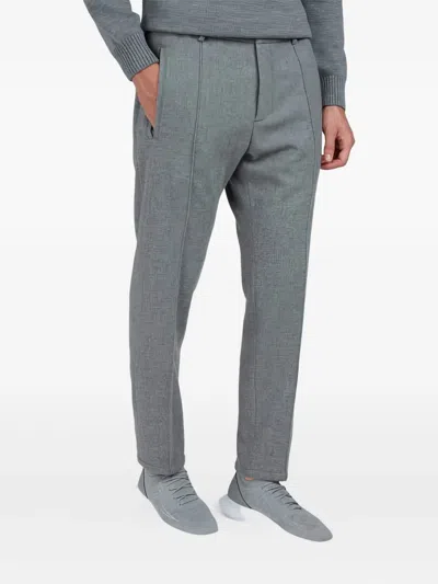 Paul & Shark Wool Cashmere Chino Trousers With Coulisse In Gray