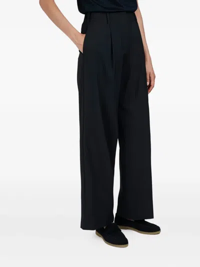 Paul & Shark Wool Stretch Wide Leg Trousers In Blue