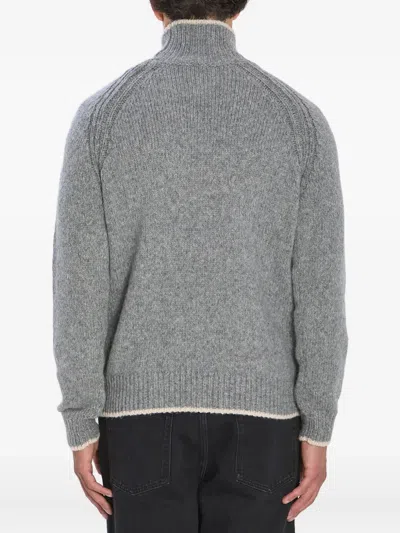 Moncler Turtleneck Sweater In Wool And Alpaca In Gray