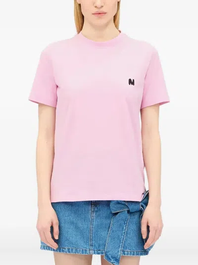 Msgm Cotton T-shirt In Pink