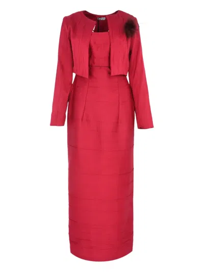 Baruni Rawand Dress-jacket Set In Pink