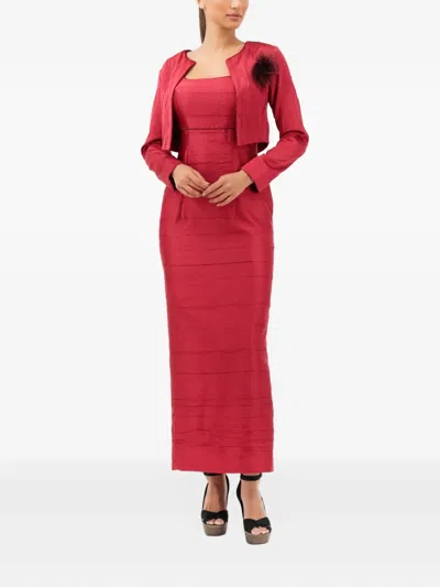 Baruni Rawand Dress-jacket Set In Pink