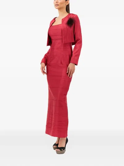 Baruni Rawand Dress-jacket Set In Pink