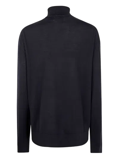 Laneus Knitted Turtleneck Man In Black