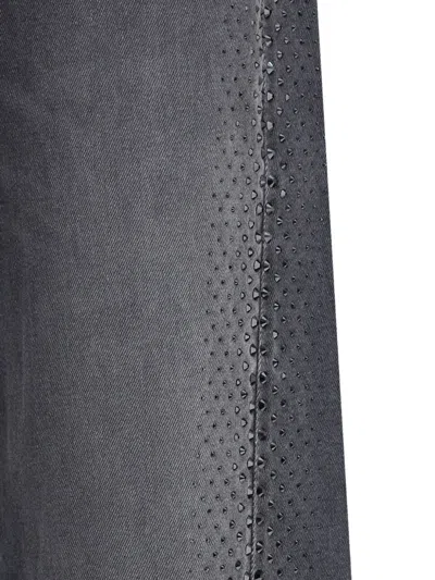 7 For All Mankind Embellished Twisted Lotta Wide Leg Jeans Clothing In Black