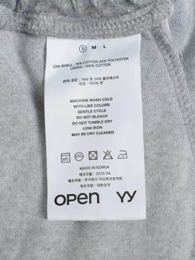 Open Yy Velvet-texture Track Pants In Gray