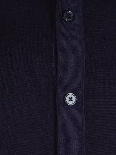 Paolo Pecora Button-down Wool Sweater In Blue