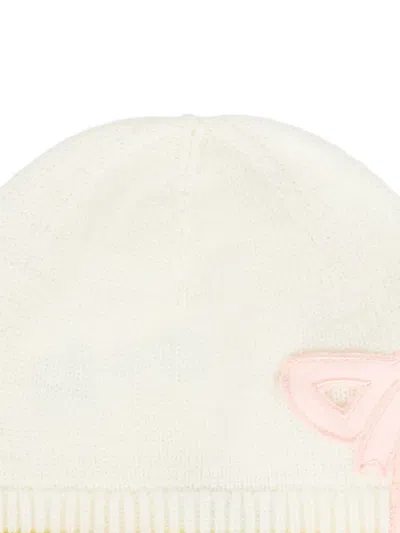 Gensami Bow-appliqué Beanie In White