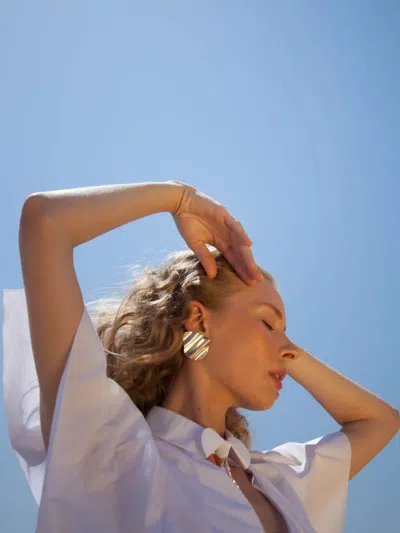 Ysso Londa Statement Earrings In Silver