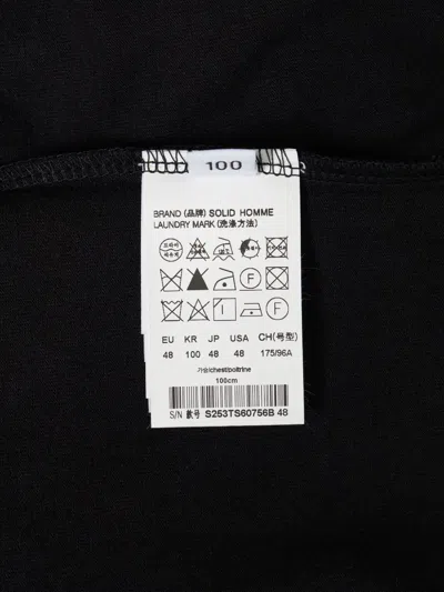 Solid Homme Logo-embroidered T-shirt In Black