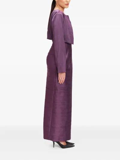 Baruni Feather-embellished Pleated Dress And Jacket Set In Multi